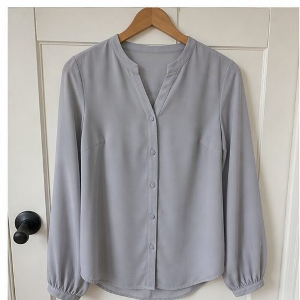 Gray Pleated Blouse